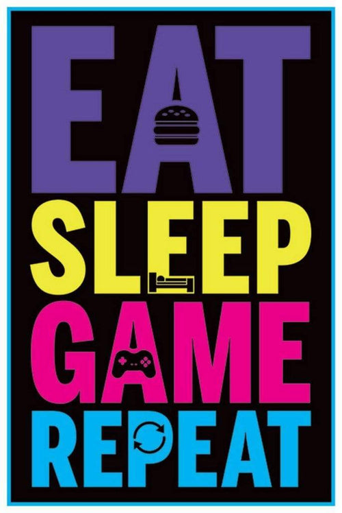 Pyramid Eat Sleep Game Repeat Gaming Poster 61x91,5cm | Yourdecoration.it