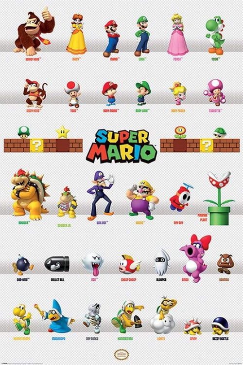 Pyramid Super Mario Character Parade Poster 61x91,5cm | Yourdecoration.it