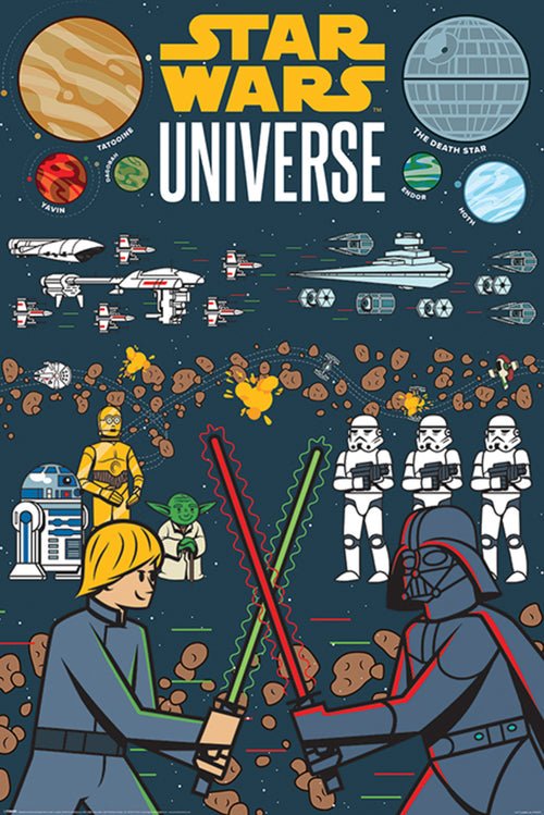 Pyramid PP35017 Star Wars Universe Illustrated Poster 61X91 5cm | Yourdecoration.it