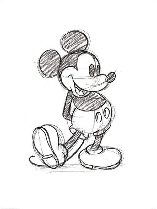 pyramid ppr40335 mickey mouse sketched single stampa artistica 60x80cm | Yourdecoration.it