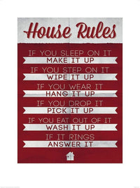 pyramid ppr40987 house rules stampa artistica 60x80cm | Yourdecoration.it