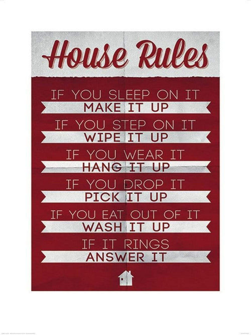 pyramid ppr40987 house rules stampa artistica 60x80cm | Yourdecoration.it