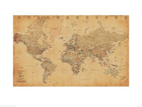 pyramid ppr40993 world map vintage style stampa artistica 60x80cm | Yourdecoration.it