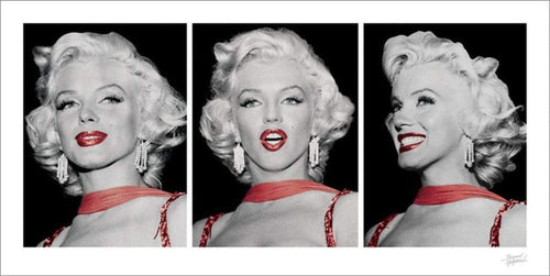 pyramid ppr41011 marilyn monroe red dress triptych stampa artistica 50x100cm | Yourdecoration.it