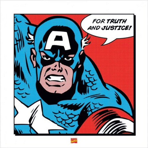 pyramid ppr45253 captain america for truth and justice stampa artistica 40x40cm | Yourdecoration.it