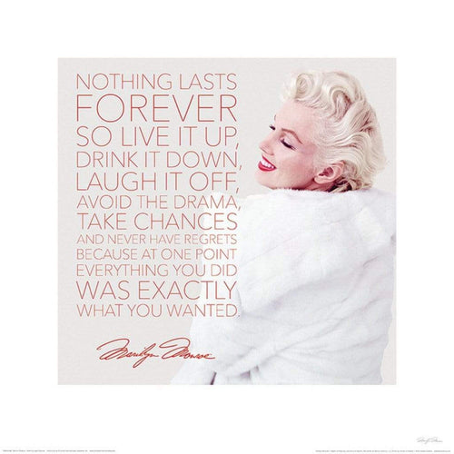 pyramid ppr45482 marilyn monroe nothing lasts forever stampa artistica 40x40cm | Yourdecoration.it