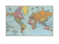 pyramid ppr51127 stanfords general map of the world 1920 stampa artistica 60x80cm | Yourdecoration.it