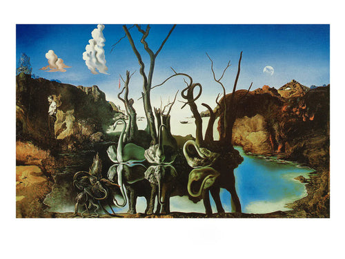 salvador dali reflections of elephants stampa artistica 80x60cm | Yourdecoration.it