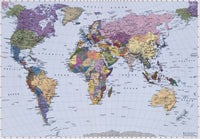 4 050 Komar World Map Carta Da Parati 270X188cm 4 Pannelli | Yourdecoration.it