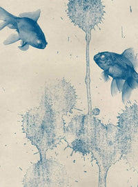 5444 4 Wizard_Genius Blue Fish Carta Da Parati In Tessuto Non Tessuto 192X260cm 4 Strisce | Yourdecoration.it