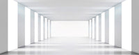 Dimex White Corridor Carta Da Parati In Tessuto Non Tessuto 375X150cm 5 Strisce | Yourdecoration.it