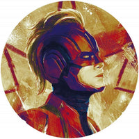 Komar Avengers Painting Captain Marvel Helmet Autoadesiva Carta Da Parati 125X125cm Rotonda | Yourdecoration.it