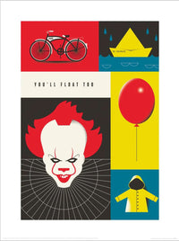 pyramid ppr54295 warner bros you will float too stampa artistica 30x40cm | Yourdecoration.it